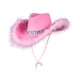 thumbnail image 2 of Jumpingount Sombrero de vaquero de discoteca de tela, accesorio de moda para salidas nocturnas elegantes, sombrero de vaquera, sombrero de campo, Sombreros Rosa, 2 of 6