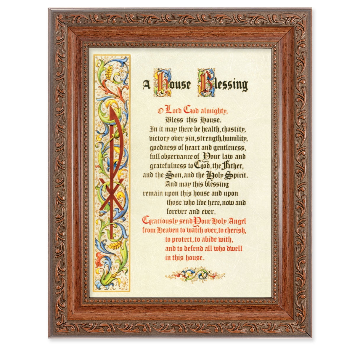 House Blessing Picture Framed Wall Art Decor Medium, Antiqued Dark