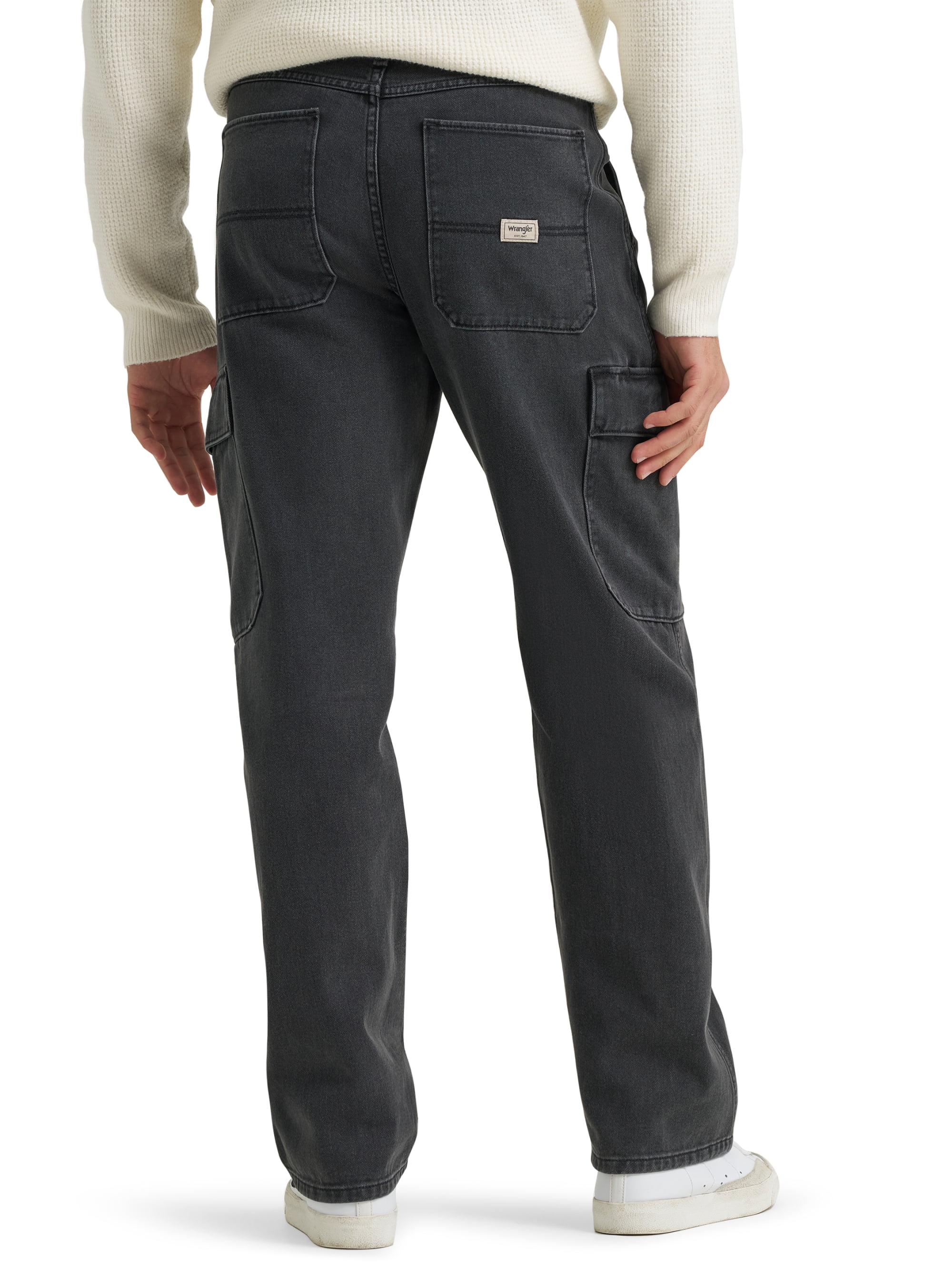 Wrangler® Men's Denim Relaxed Fit Utility Streetwear Cargo Jeans