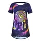 thumbnail image 4 of Camiseta de manga corta con estampado étnico vintage de cuello redondo informal para mujer Pompotops  hkajfhjk463697, 4 of 4