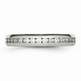 thumbnail image 3 of White Stainless Steel Ring Band with Stones (04) April Cubic Zirconia CZ Round, 3 of 6