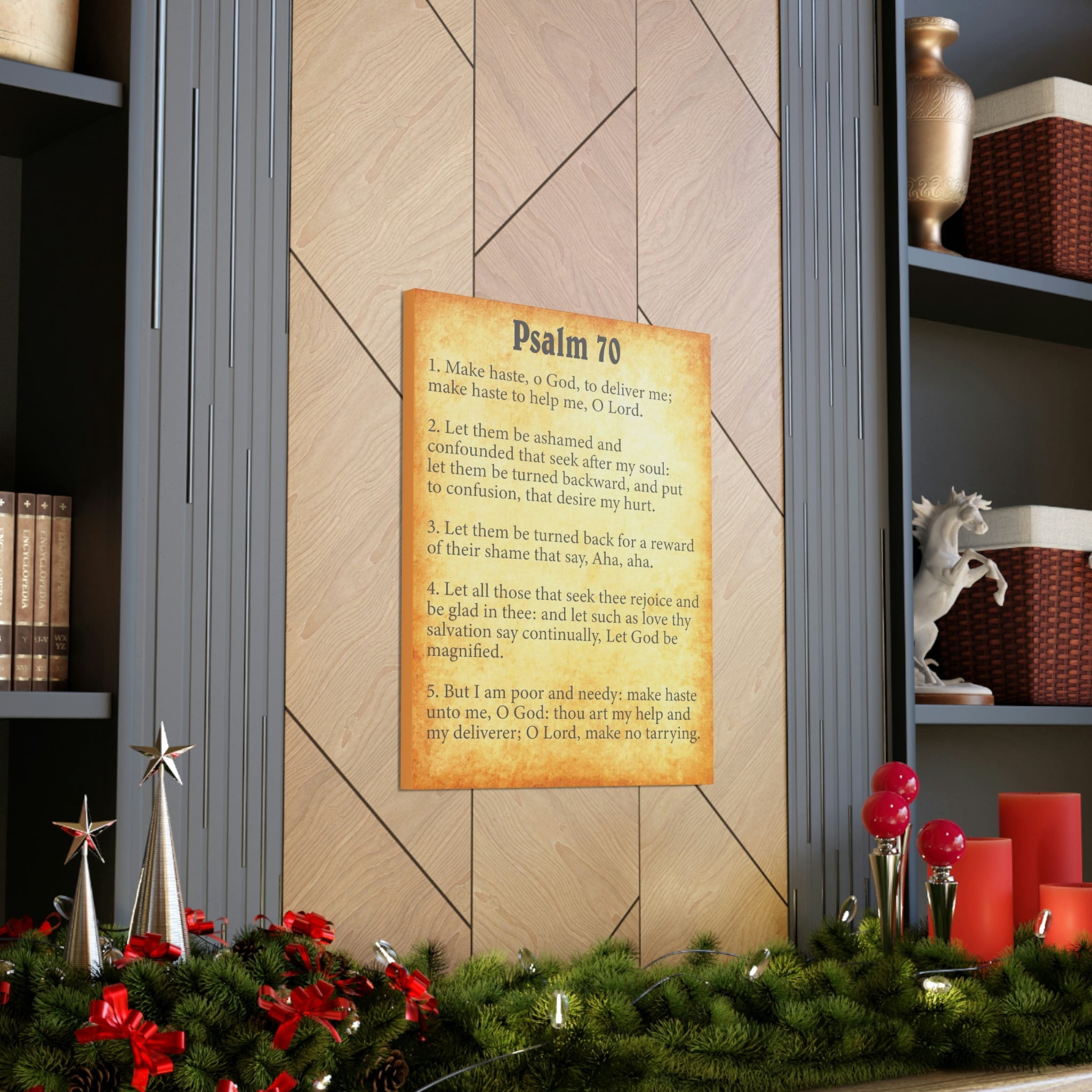 Scripture Walls Psalm 70 Chapter Gold Bible Canvas Christian Wall Art Ready to Hang Unframed