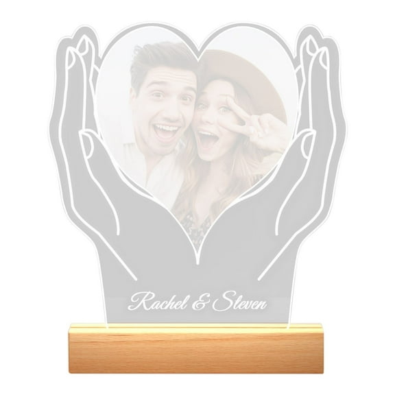 Clearance Sale Personalized Acrylic Night Light with Custom Photo – Romantic LED Picture Frame for Couples, Anniversary, Wedding, Valentine's Day Gift for Him & Her