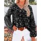 thumbnail image 5 of Blusa BTFBM Boho con estampado floral de chifón con cuello en V y manga larga, 5 of 6