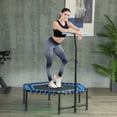 thumbnail image 3 of GETHFSA 45” Rebounder Trampoline with LED Light, Indoor Fitness Trampoline with Adjustable Handle, Bungee Cord Exercise Trampoline for Adults, Blue, 3 of 11