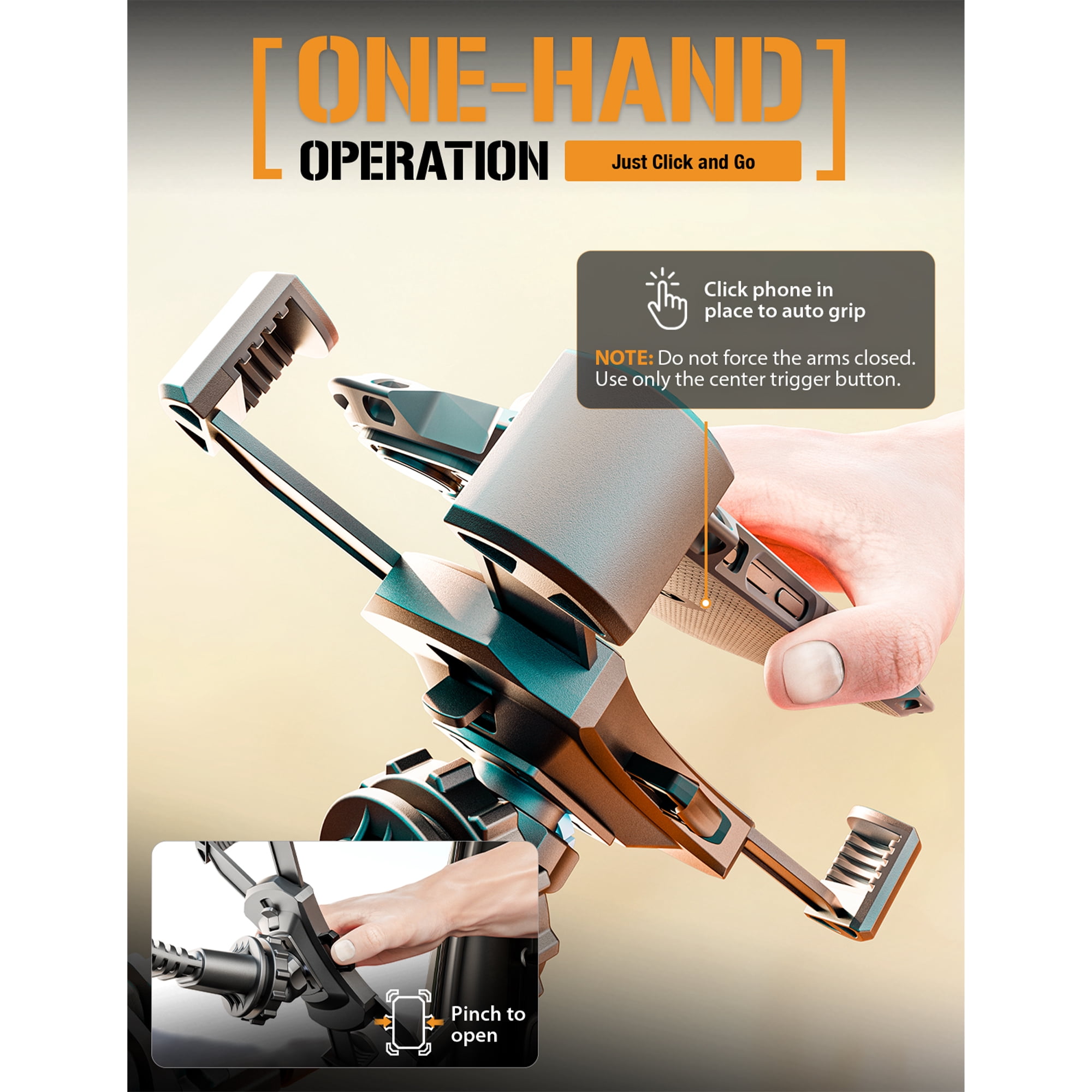 ToughTested Mammoth Windshield Phone Mount with Double-Ribbed Gooseneck, Extra-Large 4.25” Suction Cup, 4-Way Locking Claw Grip, 360° Rotation & One-Button Release