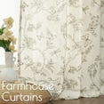thumbnail image 3 of Linen Farmhouse Curtain for Living Room Length Floral Print Window Curtains Semi Sheer Drapes for Bedroom Country Light Filtering Drape Grommet Top Panels on, 3 of 9