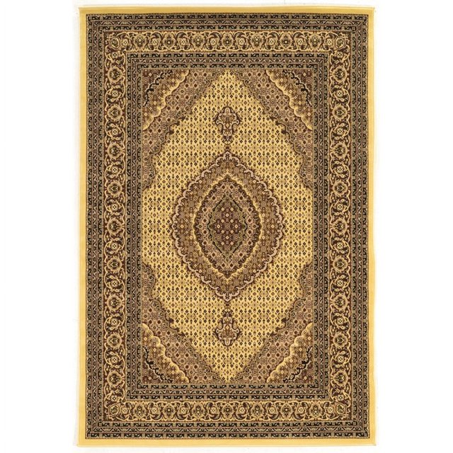 Linon McKinley Mahi Tabriz Power Loomed Polypropylene 5' X 7'6" Rug in Cream