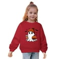 thumbnail image 3 of Odeerbi Toddler Boys Girls Halloween Ghost Crewneck Sweatshirts Fall Winter Cotton Sweatshirt Toddler Kids Cute Solid Color Halloween Long Sleeve Sweatshirts Top Toddler Clothes Red, 3 of 5