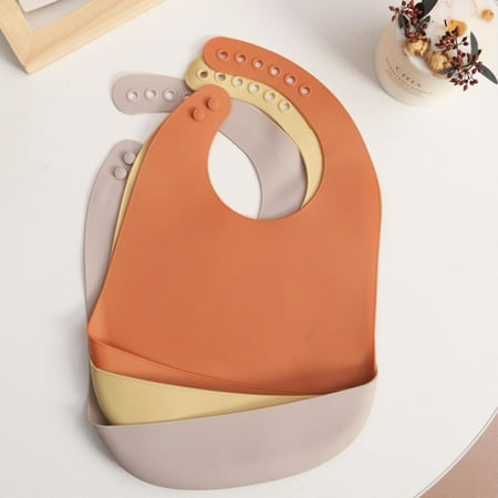 

KRUEM 3pcs Unisex Colors Food Grade Silicone Baby Bibs