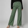 thumbnail image 5 of Cagogo Women's Wide Leg High Waisted Trousers with Pockets Striped Casual Streetwear Long Pants Vacation Travel Lounge Outfits Summer Clothes, Green S, 5 of 8