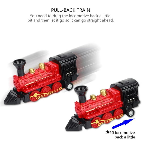 Greensen Classical Alloy Plastic Simulated Steam Train Pull-back Model Kid  Child Toy Gift,Toy Train, Kid Toy Train