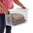 thumbnail image 3 of Sterilite 30 Quart Clear Plastic Storage Bin with White Latch Lid, 24 Pack, 3 of 10