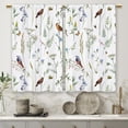 thumbnail image 5 of Watercolor Floral Kitchen Curtains Boho Botanical Flower Small Short Cafe Window Curtains Wildflower Herb Bird Leaves Spring Bathroom Drapes Treatment Tier Curtains 2 Panels (27.5x39 Inch), 5 of 6