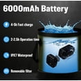thumbnail image 6 of Portable Shower for Camping, 6000mAh Rechargeable Camp Shower Pump with Large Capacity Foldable Bucket, Filtered Shower Head, Outdoor Camp Shower Pump for Hiking, RV, Traveling, Car Washing, Pet Bath, 6 of 7