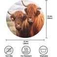 thumbnail image 4 of 1PC Place Mats Highland Cow Round Placemat Heat-Resistant Placemats Dining Table Mat Circle Shape 15.4" for Kitchen/Dinner/Party/Restaurant Home Decor Gifts, 4 of 7