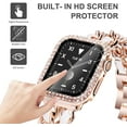 thumbnail image 3 of Case+Strap for Apple watch band 41mm 38mm 44mm 45mm 42mm 40mm Metal Watchband Cuban Link Bracelet iWatch serie 3 5 6 se 7, 3 of 7