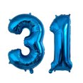thumbnail image 1 of Globos de helio de aluminio de 32 pulgadas, de feliz cumpleaños decoración de fiesta, figuras grandes, números 10, 20, 30, 40, 50, 60 y 70（number-31, 1 of 5