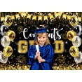 thumbnail image 7 of 7x5FT Congrats Grad Backdrop 2026 Graduation Party Decorations Black Gold Ballon Glitter Photography Background Class of 2026 School Party Supplies Vinyl, 7 of 7