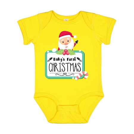 

Inktastic Baby s First Christmas Gift Baby Boy or Baby Girl Bodysuit