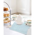 thumbnail image 4 of Aqua Blue Green Kitchen Dish Towels for Drying Dishes Set of 2, Checkered Plaid Gingham Lattice Trellis Waffle Weave Microfiber Hand Tea Bathroom Towels Quick Dry & Absorbent Towel 12x12, 4 of 7