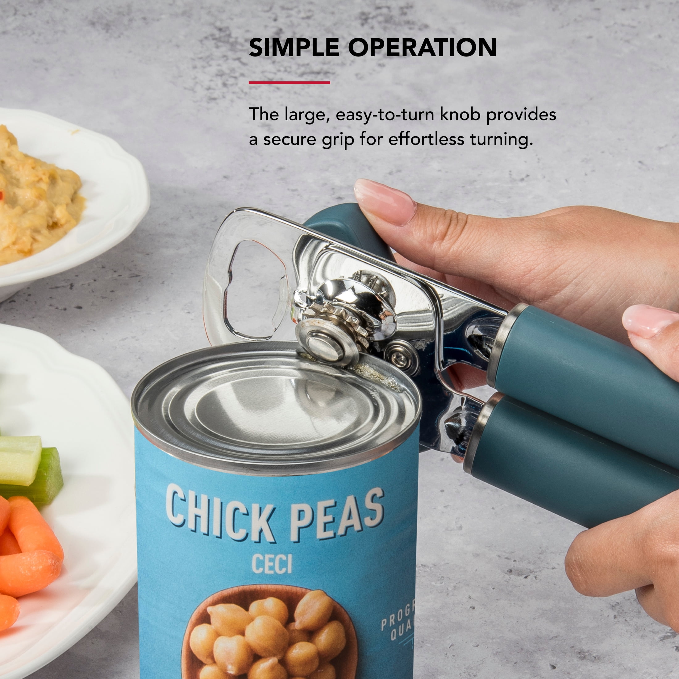 KitchenAid Stainless Steel Manual Can Opener with Bottle Opener and Ergonomic Grip, Agave