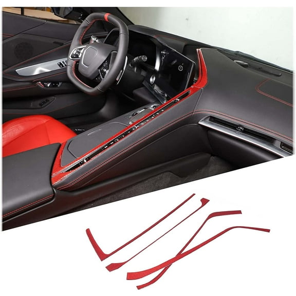TINKI Soft Carbon Fiber Air Conditioner Switch Panel Trim Strip Fit for Chevrolet Corvette C8 Stingray 2020-2023, Center Console AC Panel Decoration Frame Trim
