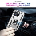 thumbnail image 5 of ELEHOLD Hybrid Rugged Case for iPhone 16 Pro Max Full Body Protection with Metal Magnetic 360° Rotating Ring Holder Kickstand Shockproof Heavy Duty Case for iPhone 16 Pro Max,Silver, 5 of 6