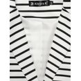 thumbnail image 5 of Blazer a rayas con cierre de botón y bolsillo con solapa con muesca para mujer blanco L, 5 of 5