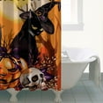 thumbnail image 5 of Halloween Shower Curtain for Bathroom Spooky Black Cat and Jack O Lantern Pumpkin Spider Skull Shower Curtains with Hooks for Halloween Decoration 72X72 Inch, 5 of 5