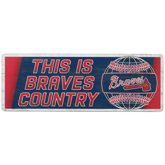 Atlanta Braves 10" x 28" Traditions Wood Sign