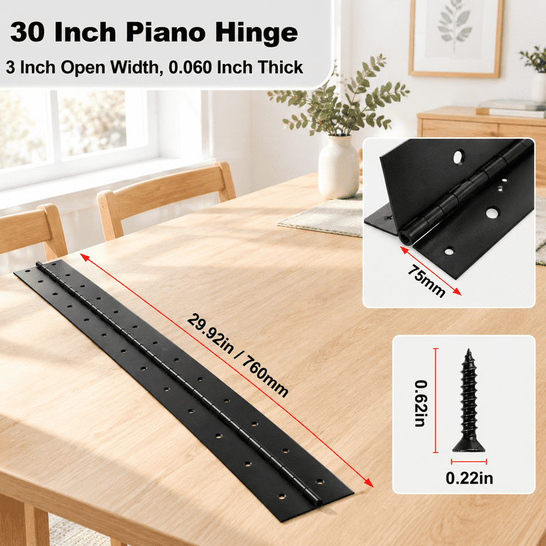 2 Heavy Duty Piano Hinge 30 Inch X 3 Width True 0.060'' Thick Stainless ...