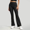 thumbnail image 3 of MXUIKV Leggings Pants for Women Slim Fitted Micro Flare Stretchy Elastic High Waist Yoga Trousers(X-Large,Black), 3 of 5