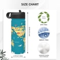 thumbnail image 4 of Goofa World Map With Landmarks for Insulated Kettle 18oz Water Bottle Insulated Tumbler with Handle & Flip Straw - Fits in Cup Holder, Leak Resistant Tumbler, 4 of 8