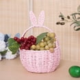 thumbnail image 4 of Easter Basket, Furenl Handheld Rabbit Ear Hanging Basket Easter Fashion Foldable Vegetable Basket Sundries Storage Box, Yellow, 4 of 9