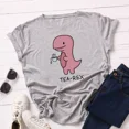 thumbnail image 3 of JFUNCY Camisetas de gran tamaño con estampado de dinosaurio de dibujos animados para mujer, camisetas holgadas informales de manga corta para mujer, camisetas de algodón de verano para mujer, 3 of 4