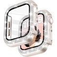 thumbnail image 1 of Yanonmyfd Funda para reloj brillante con protector de visualización HD para mujer compatible con Apple Watch de 49 mm de diámetro, protector de cara para iWatch Series Ultra 3/2/1, color dorado, 1 of 28
