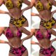 thumbnail image 2 of Womens Sexy Halter Neck Bikinis Set Sexy Straps Swimsuits High Cut Thong Knotting Swimwear Low Waist Lacing Bikinis Suit Yellow L, 2 of 4