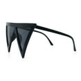 thumbnail image 6 of Womens Flat Top Perfect Triangle Bold Oversized Cat Eye Plastic Sunglasses All Black, 6 of 8
