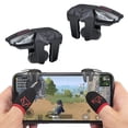 thumbnail image 2 of Sarafox Gatillos para Celular F6 con 4 Botones L1R1 L2 R2 + Dedales Gamer para Juegos de Disparos como PUBG, Free Fire, Fortnite y más, 2 of 5