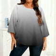 thumbnail image 2 of LEBONYARD Women's Trendy Plus Size Round Neck Multiple Color Printed 3/4 Sleeve Loose Comfortable Fit Casual Fashion Regular Pullover Shirt Top, 2 of 9
