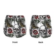 thumbnail image 3 of Pofeuu Skulls Roses Print Women's Athletic Shorts Running Workout Shorts Tummy Control Quick Dry Gym Shorts with Pockets Double layer sports shorts-Large, 3 of 7