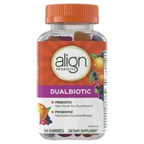Align Probiotic DualBiotic Gummies, Daily Prebiotic   Probiotic Supplement, 54 Count