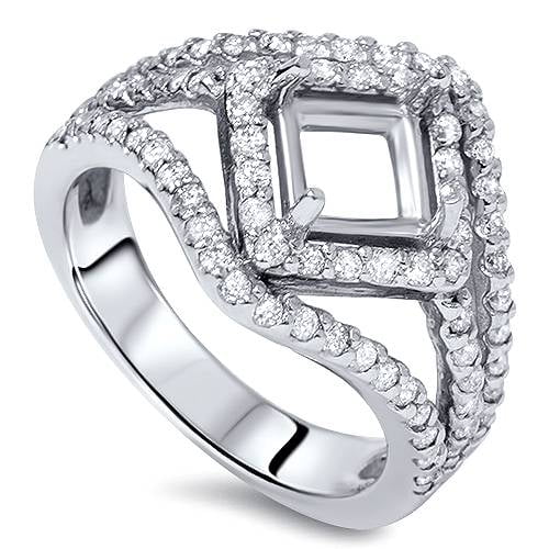 Pompeii 3/4ct Fancy Princess Cut Diamond Engagement Setting (G,I1)