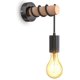 thumbnail image 1 of Aplique I Aplique vintage de 1 llama para interior I Diseño industrial I Lámpara retro I Acero I Madera I Redondo I E27 I Sin fuente de luz, 1 of 5