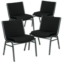 Flash Furniture Hercules Series Adult Big & Tall 1,000 lb. Rated Stacking Chairs, Set of 4, Black