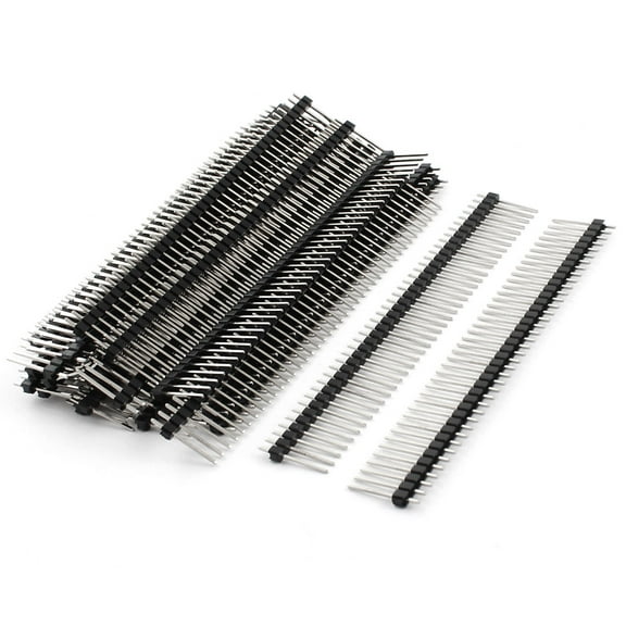Unique Bargains 2.54mm One Row 40Pin Male Straight Pin Headers Strip Connector 25 Pcs