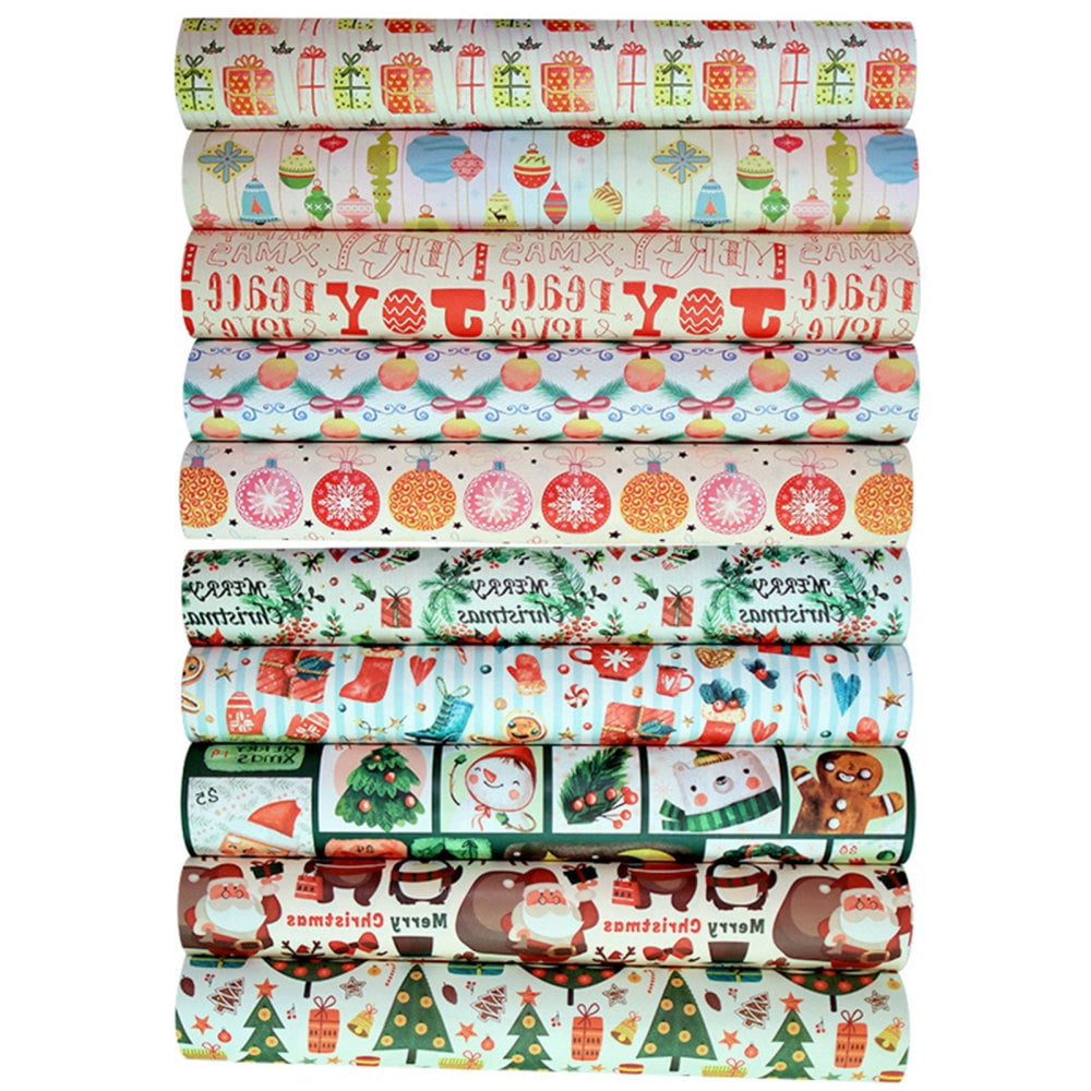 Christmas Kraft Wrapping Paper Multi Patterns Christmas Decoration
