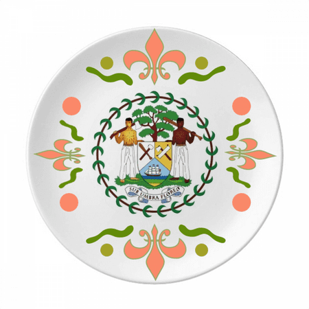 

Belize Flag North America Country Flower Ceramics Plate Tableware Dinner Dish