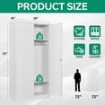 thumbnail image 3 of Letaya Metal Wardrobe Cabinets with Lock,Clothing Locker 72" X 36" X 18" Storage Cabinets for Home Room,Fire Department, School, Employee,Gym,Government (White), 3 of 7